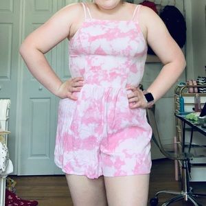 Hollister pink marble romper